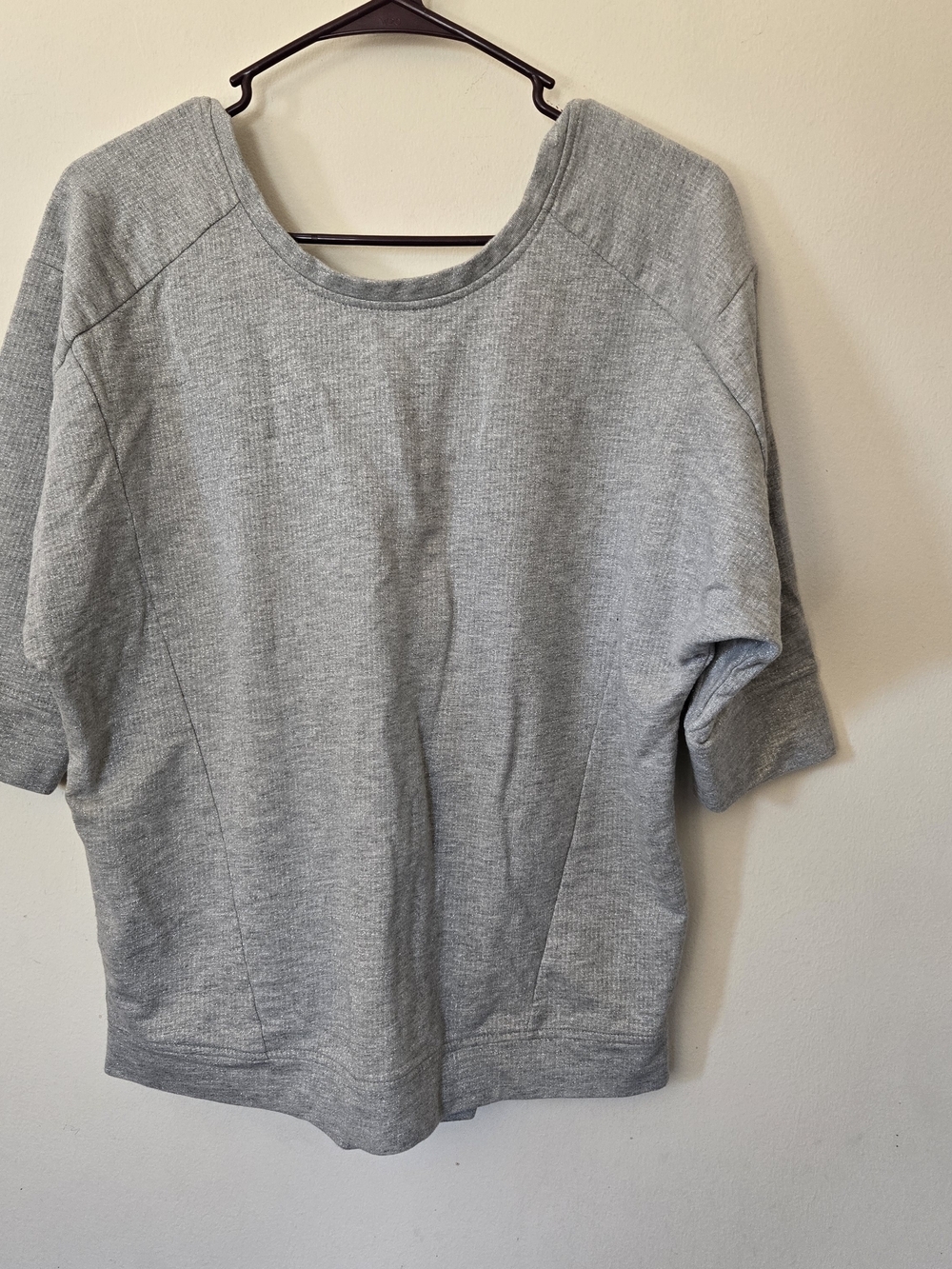 silence + noise Light Gray Cotton And Metallic Zipper Back Shirt Sz M‎